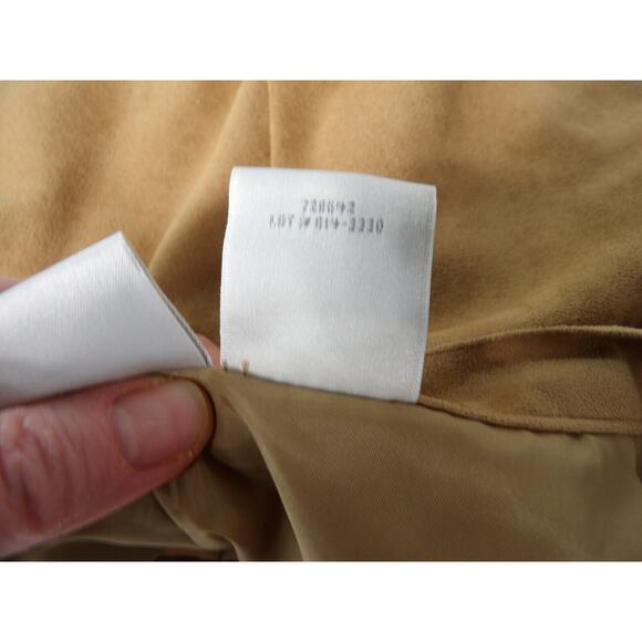 Worthington Womens Trousers Sz 12 Faux Suede Brown Pleated Hi Waist Straight Leg - Picture 7 of 16